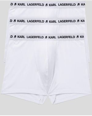 KARL LAGERFELD Logo Monochrome Trunks – 3-Pack - White