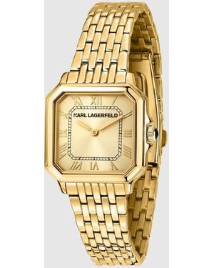 KARL LAGERFELD Square Logo Watch - Metallic