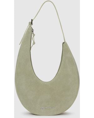 KL Jeans Rounded Suede Hobo Bag - Green