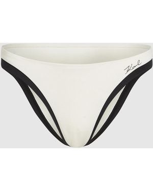 KARL LAGERFELD Signature Piped Bikini Bottom - Natural