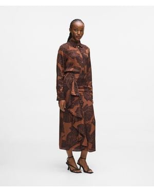 KARL LAGERFELD Fan Print Skirt - Brown