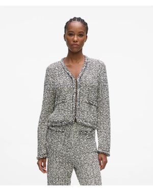 KARL LAGERFELD Bouclé Knit Cardigan, Multicoloured - Grey