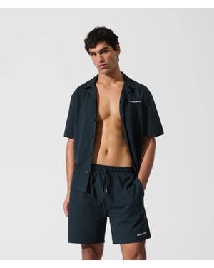 KARL LAGERFELD Checked Beach Shorts - Blue