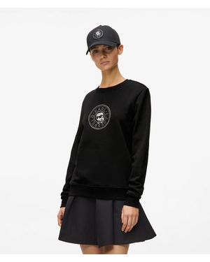 KARL LAGERFELD Ikon Circle Logo Sweatshirt - Black