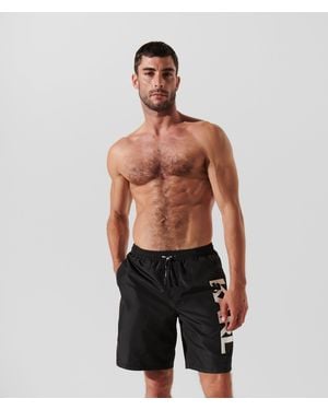 KARL LAGERFELD Logo Long-Board Shorts - Green