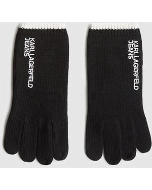 KL Jeans Logo Knitted Gloves - Black