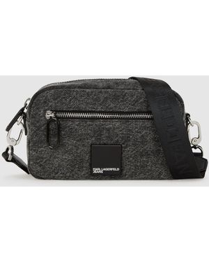 KL Jeans Denim Crossbody Camera Bag - Black
