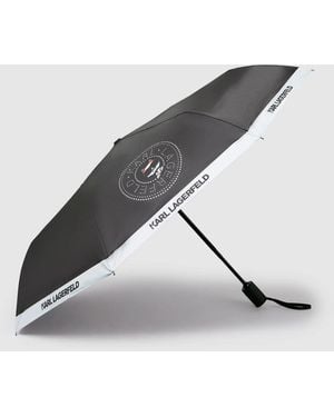KARL LAGERFELD Ikon Circle Choupette Small Umbrella - Black