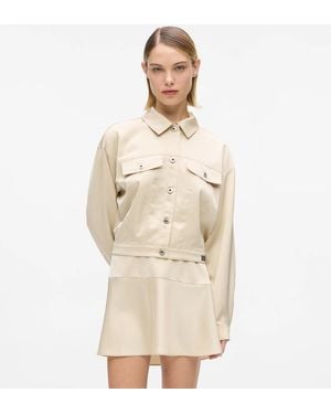 KL Jeans Satinjacke Mit Zierausschnitt, Damen, Größe - Natur