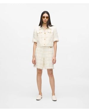 KARL LAGERFELD Bouclé Bermuda Shorts - Natural