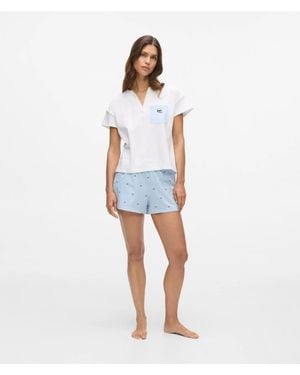 KARL LAGERFELD Ikon Gingham Pyjama Shorts - Blue