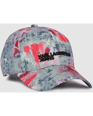 KL Jeans All-Over Graffiti Print Cap, Multicoloured - White
