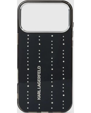 KARL LAGERFELD Glitter Rhinestone Iphone 17 Pro Max Case - Black