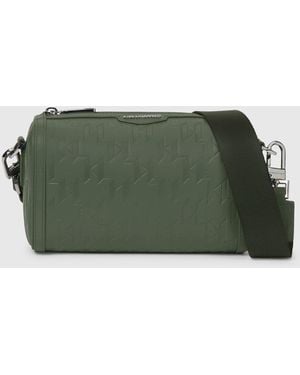 KARL LAGERFELD K/Loom Leather Mini Barrel Bag - Green