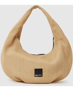 KL Jeans Woven Large Hobo Bag - Natural