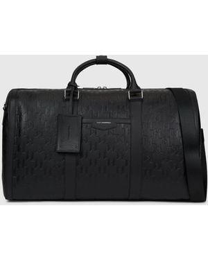 KARL LAGERFELD K/Loom Leather Weekender Bag - Black
