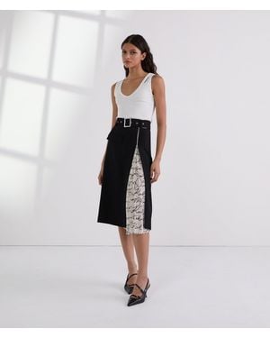 KARL LAGERFELD Pleat Detail Skirt - White