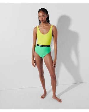 Karl Lagerfeld Colour Block Swimsuit - Green