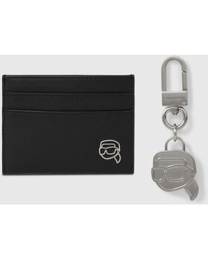 KARL LAGERFELD Ikon Cardholder And Keychain Gift Set - White