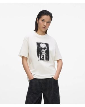 KL Jeans Regular‑Fit Karl Portrait T-Shirt - White