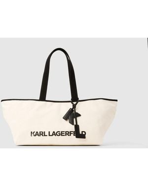 KARL LAGERFELD Large Elongated Shopper - Natural