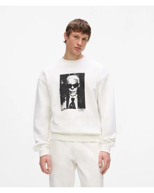 KL Jeans Relaxed Karl Print Sweatshirt - White