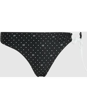 KARL LAGERFELD Polka Dot Cheeky Bikini Bottom - Black