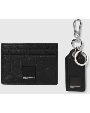 KL Jeans Geschenkset Aus Kartenetui Und Schlüsselanhänger Mit Box-Logo, Herren, Größe - Weiß