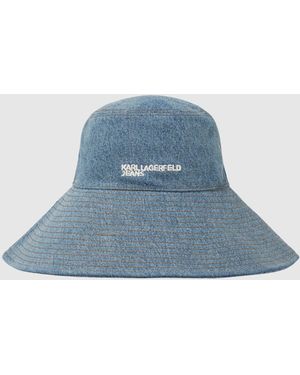 KL Jeans Denim Wide-Brim Bucket Hat - Blue