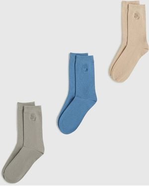KARL LAGERFELD Kameo Socks – 3-Pack, Multicoloured - Blue