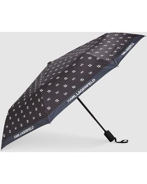 KARL LAGERFELD Ikon All-Over Print Umbrella - White