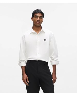 KARL LAGERFELD Ikon Oxford Cotton Shirt - White