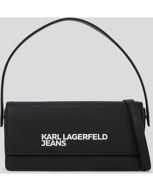 KL Jeans Logo Crossbody Bag - Black