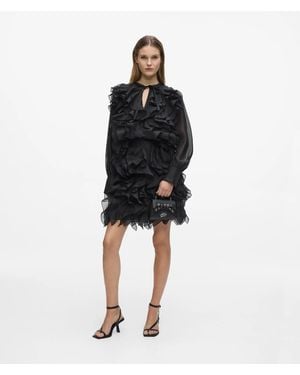 KARL LAGERFELD Organza Ruffle Mini Skirt - Black