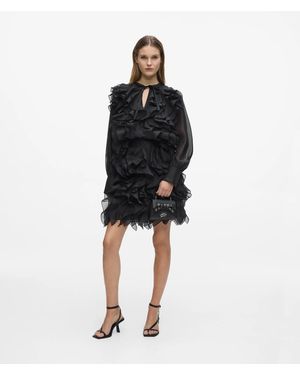 KARL LAGERFELD Mini-Jupe Plissée En Organza, Femme, Taille - Noir