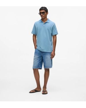 KARL LAGERFELD Straight Denim Shorts - Blue