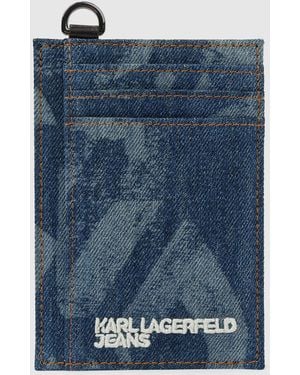 KL Jeans Monogram Denim Cardholder - Blue