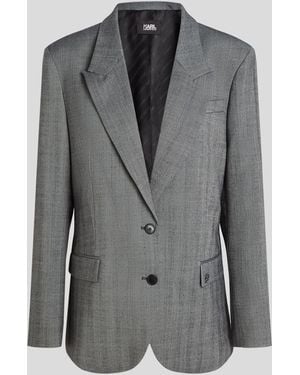 Karl Lagerfeld Wool-blend Blazer - Grey