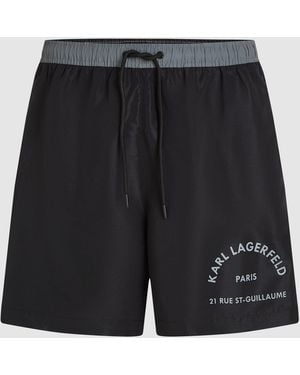 KARL LAGERFELD Rue St-Guillaume Contrast Boardshorts - Black