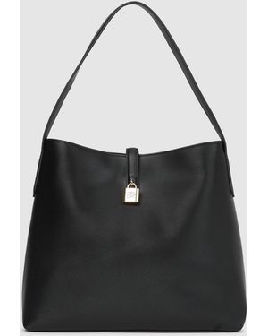 KARL LAGERFELD K/Autograph Padlock Hobo Bag - Black
