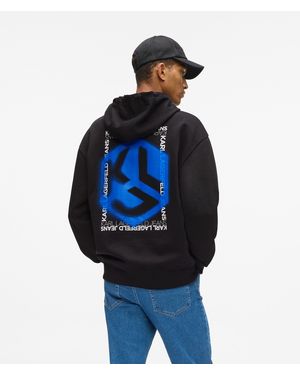 KL Jeans Graffiti Monogram Hoodie - Blue