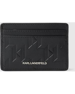 KARL LAGERFELD K/Loom Leather Cardholder - Black
