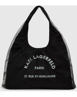 KARL LAGERFELD Rue St-Guillaume Mesh Hobo Bag - Black