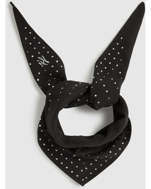 KARL LAGERFELD K/Autograph Rhinestone Triangle Scarf - Black