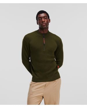 Karl Lagerfeld Half-zip Turtle-neck Jumper - Green