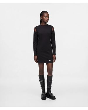 KL Jeans Cut-Out Jersey Dress - Black