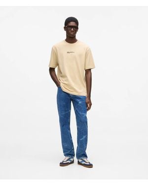 KL Jeans Marbled Straight Jeans - Blue