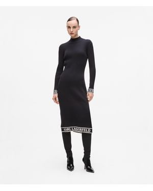 KARL LAGERFELD Logo Knit Dress - Blue
