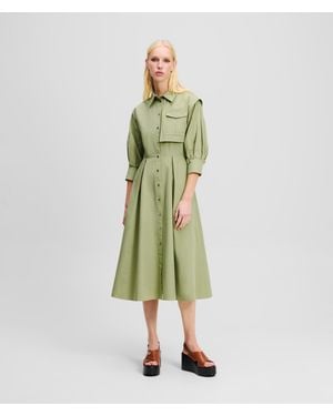 Karl Lagerfeld Cargo Shirt Dress - Green