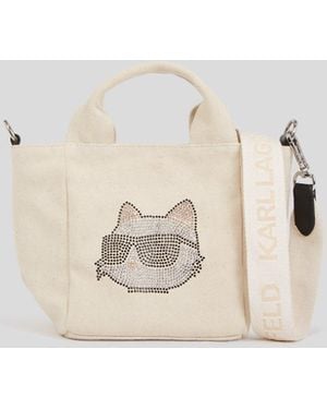 Karl Lagerfeld Ikon Rhinestone Choupette Shopper - Natural